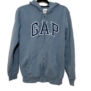 GAP Full Zip Hoodie‎ Sweatshirt Women’s Small Blue Embroidered Logo